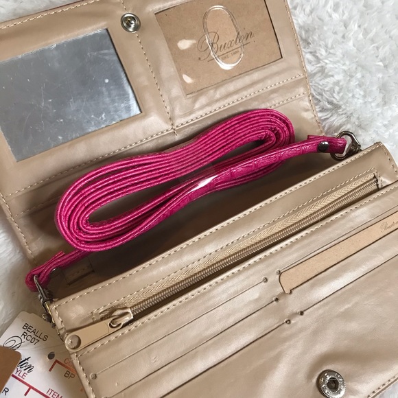 Buxton Pink Faux Alligator Mini Bag Satchel Wallet - Picture 7 of 7